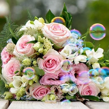 Bruidsboeket met pastelroze rozen"